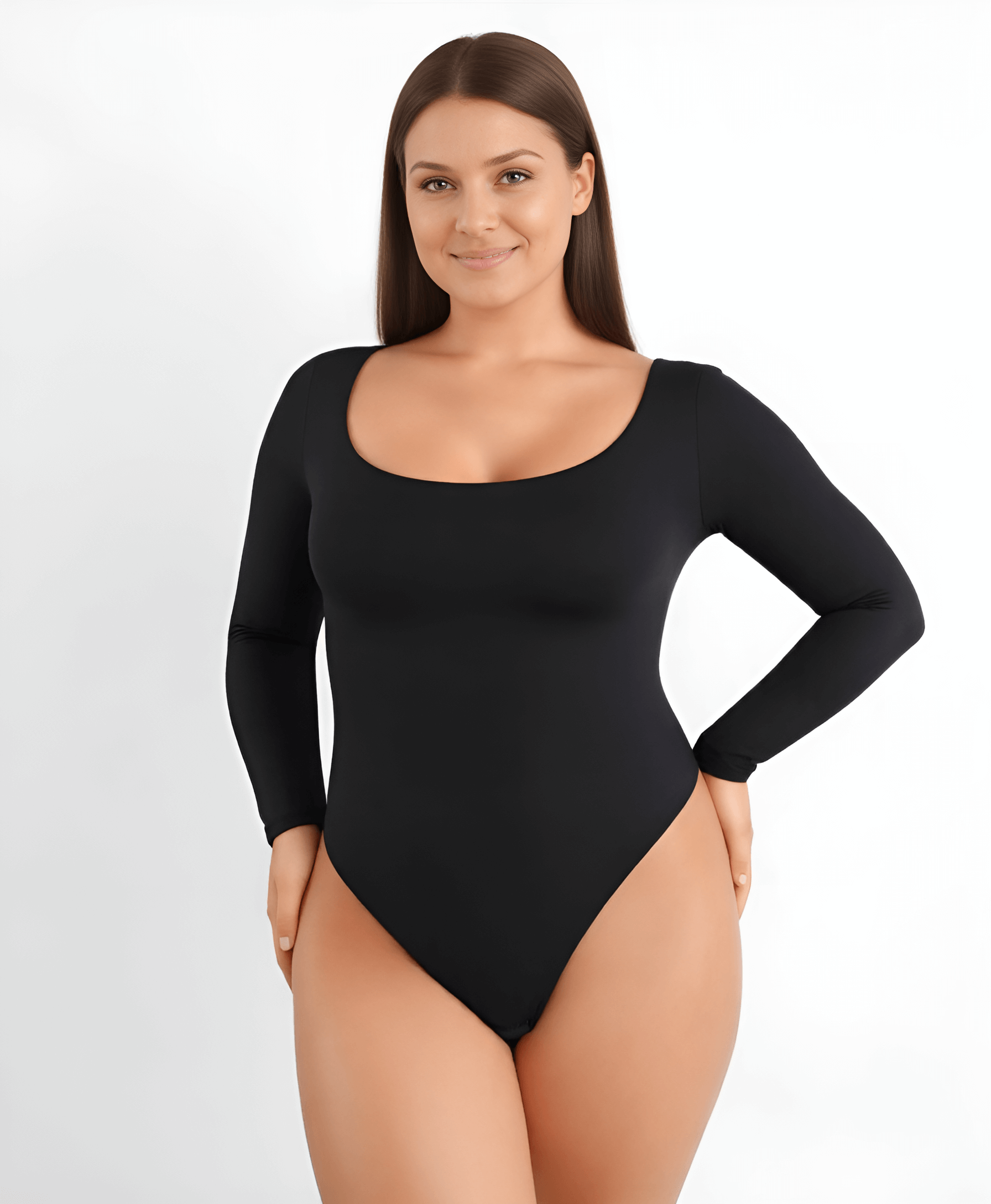 Langärmliger Tanga-Body in Schwarz von Tothecurve Shapewears, perfekt für Alltag und besondere Anlässe.